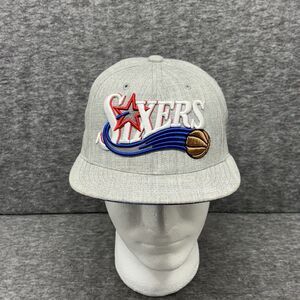 Philadelphia 76ers NBA Mitchell & Ness Fitted Size 7- 1/8 Rare Grey Wool Blend